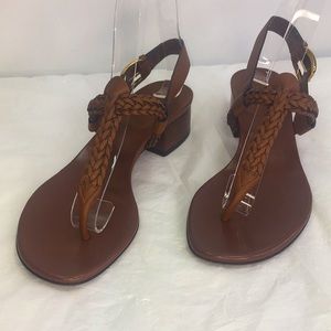 Gucci Brown Leather Sandals